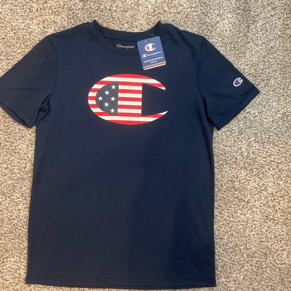NWT Champion big boys size XL  Big Logo USA Flag T-shirt - Picture 7 of 10